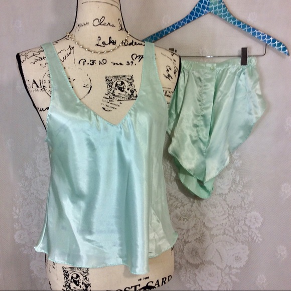 Vintage Other - Vintage Jayre Mint Green Satin Cami Tap Sh…
